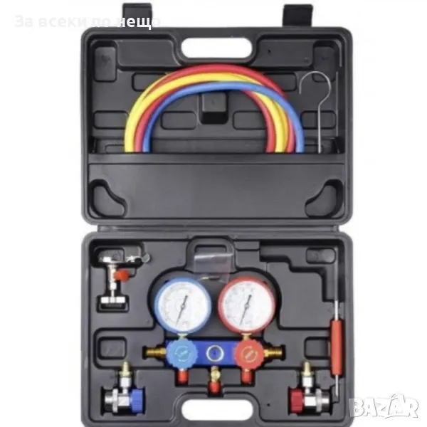 Комплект манометри за тест на климатични системи StahlMayer, снимка 1