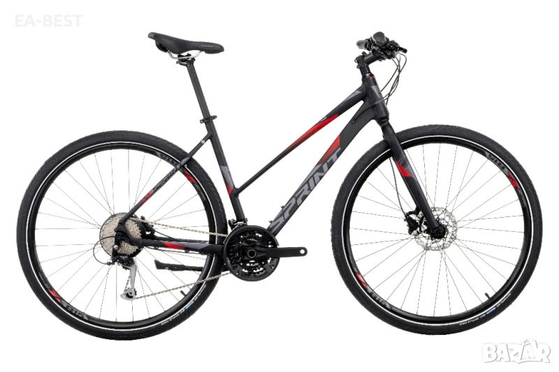 🚴‍♀️✨Велосипед  SINTERO LADY RIGID 28 —480mm, Черна Матова Магия с Червен Акцент! 🔥, снимка 1