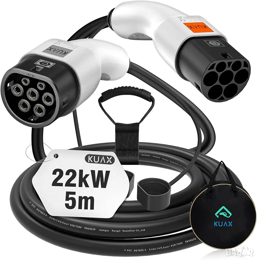 ПРОМО ! KUAX 22 kW Type 2 to Type 2 кабел за зареждане на коли !, снимка 1