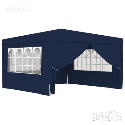 vidaXL Професионална парти шатра със стени 4x4 м синя 90 г/м²（SKU:48526, снимка 1