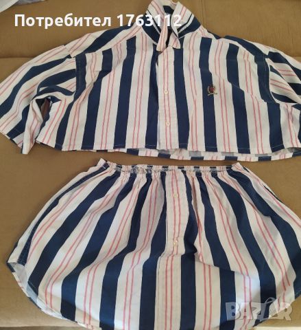 Tommy Hilfiger дамски комплект - риза и пола, L размер, носен веднъж., снимка 1 - Поли - 45314459