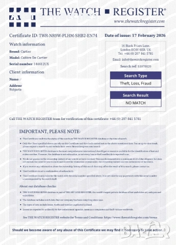 Cartier Calibre de Cartier, снимка 9 - Други - 53517893