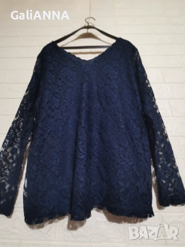 ДАНТЕЛЕНА ТУНИКА ТЪМНО СИНЬО 2XL-3XL, снимка 6 - Туники - 50802982