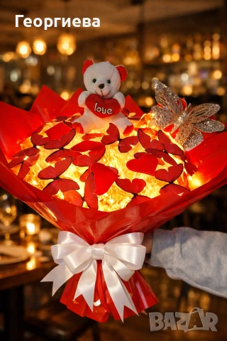 💥ПРОМОЦИЯ до края на февруари‼️Луксозни светещи букети✨️ 🦋DESS🦋✨️, снимка 10 - Изкуствени цветя - 48752422