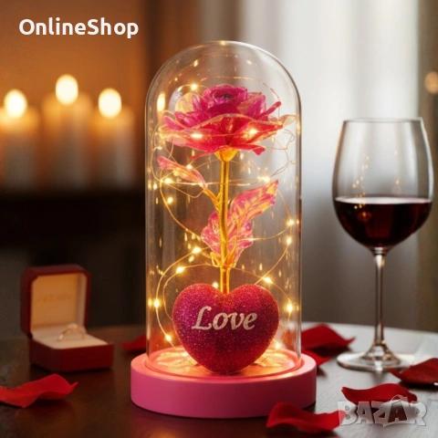 Светеща декоративна роза, снимка 5 - Декорация за дома - 53115682