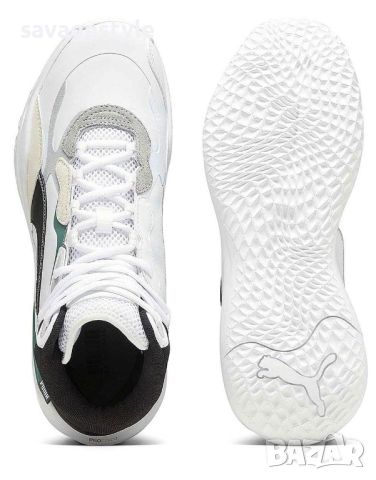 Мъжки кецове PUMA Playmaker Pro Mid Plus Basketball Shoes White/Multi, снимка 4 - Маратонки - 45958838