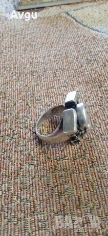 Сребърен рокерски пръстен , снимка 3 - Пръстени - 53475215