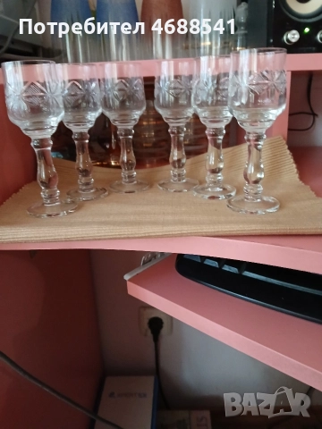 Кристални чаши за аперитив - 6 броя