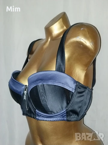 Н&М 90 D Черен сатенен сутиен  , снимка 4 - Бельо - 50834959