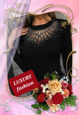 Дамски блузи с кристали и блясък, снимка 3 - Блузи с дълъг ръкав и пуловери - 52398844
