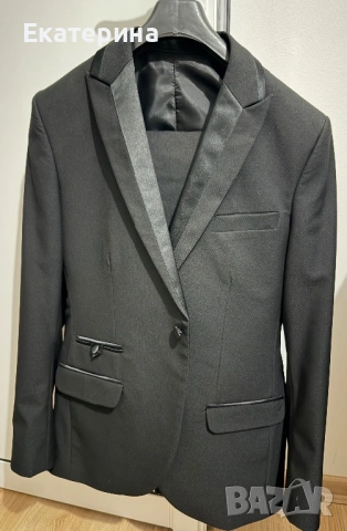 Официален мъжки костюм AGGRESSOR – елегантен черен смокинг