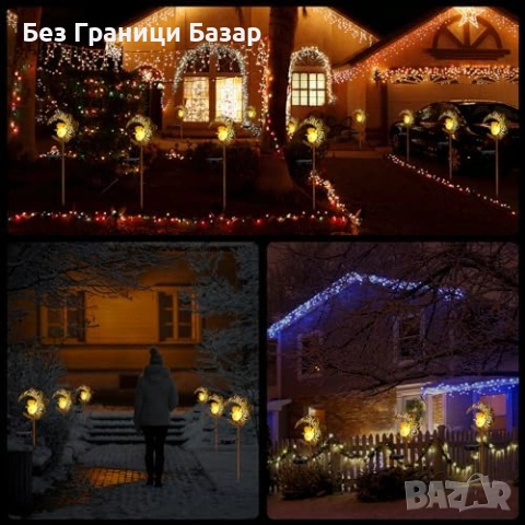 Нова Декорация за градина двор соларна лампа с фея и луна топла LED, снимка 6 - Декорация за дома - 53745713