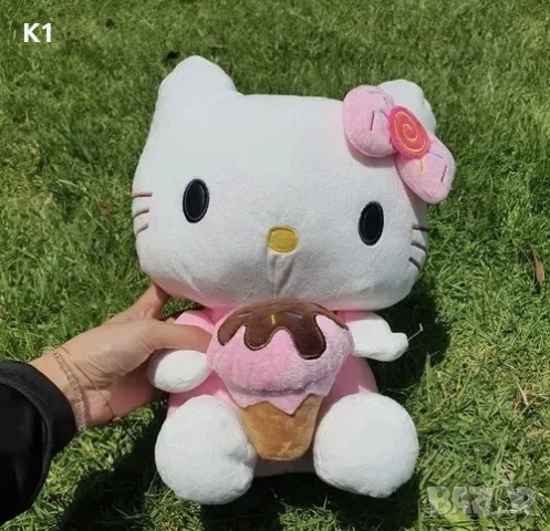 Плюшена играчка Кити със Сладолед 30см, Hello Kitty with Ice Cream, снимка 2 - Плюшени играчки - 54007579