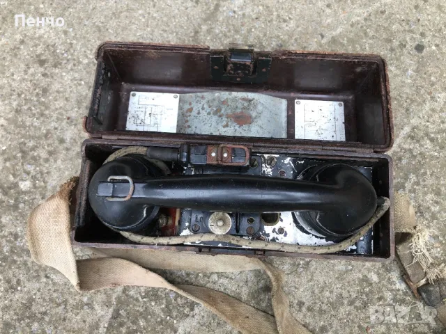 стар немски военно-полеви телефон - WEHRMACHT - WWII - 1938г. - ОРИГИНАЛ, снимка 6 - Антикварни и старинни предмети - 49684881