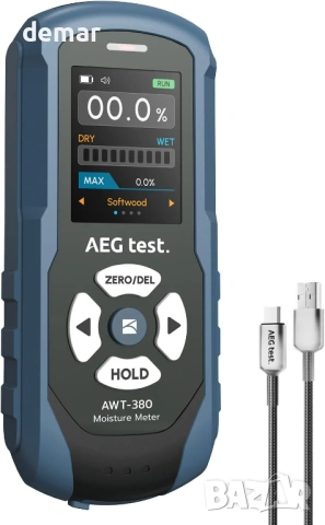 AWT-380 Акумулаторен безщифтов влагомер за дърво, гипсокартон и зидария