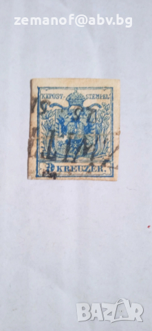 Рядка марка Австрия 1854 г рьчна хартия