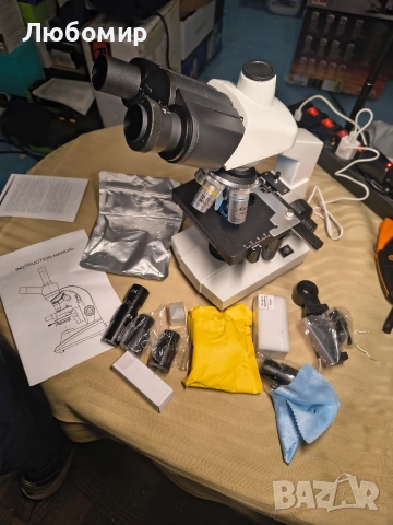 Тринокулярен оптичен микроскоп, професионален научен микроскоп с увеличение от 40x до 5000x, USB , снимка 4 - Медицинска апаратура - 53093909