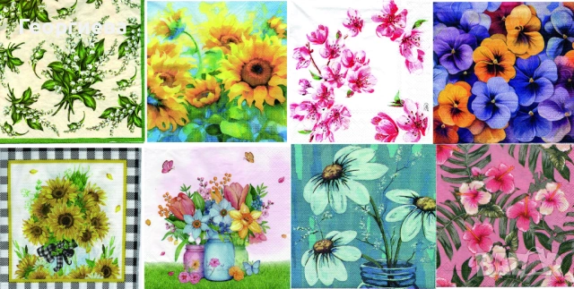 Колекция салфетки за декупаж - цветя, снимка 2 - Колекции - 53303569