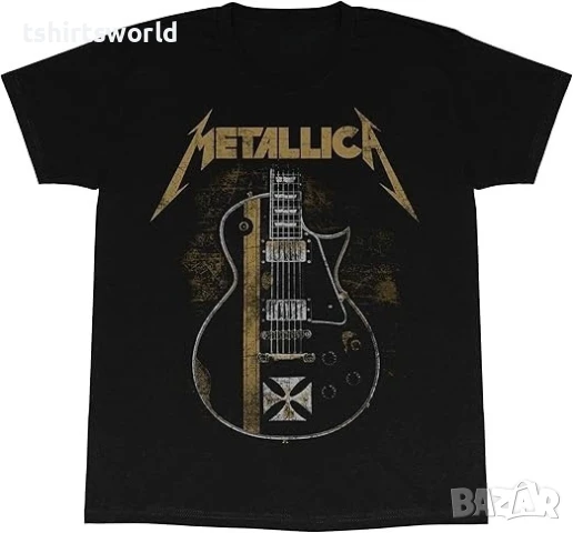 Нова мъжка тениска с дигитален печат на музикалната група METALLICA - Hetfield Iron Cross
