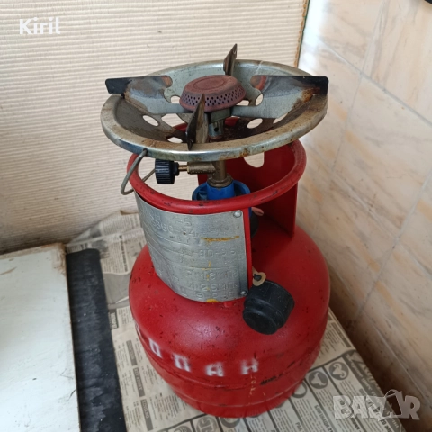 Туристическа газова бутилка с котлон , снимка 2 - Газови котлони - 52188418