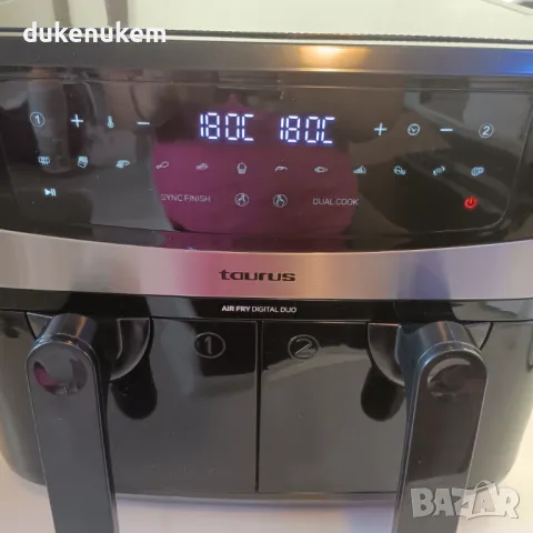 Еър фрайър Taurus Air Fry Digital Duo, 9L, 2400W, снимка 7 - Фритюрници - 46974291