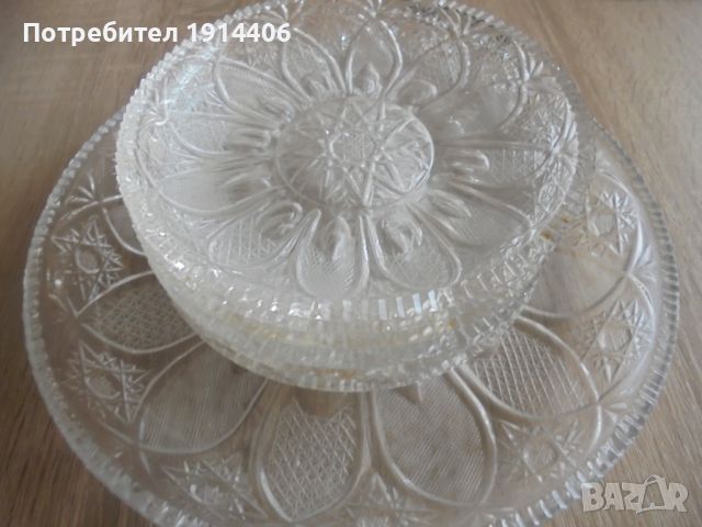 Елегантна тортена чиния с 6 бр. тортени чинийки, , снимка 3 - Чинии - 46463415
