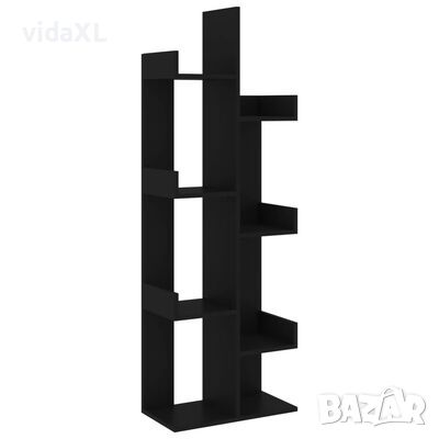 vidaXL Библиотека, черна, 48x25,5x140 см, ПДЧ（SKU:808910, снимка 1 - Други стоки за дома - 45088387
