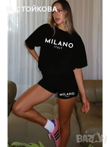 Дамски ежедневен комплект - тениска и къси панталонки