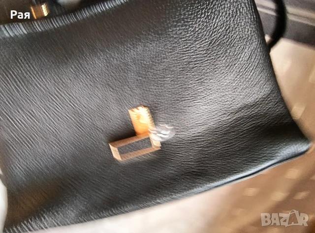 Черна кожена дамска чанта, снимка 7 - Чанти - 50665071