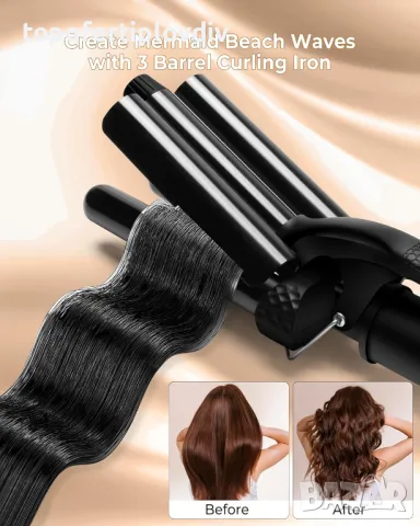 Термо преса Thermal Brush, Curling Wand Set, 6 in 1, снимка 6 - Фризьорски принадлежности - 49492197