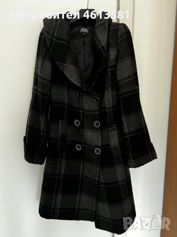 Черно-сиво пало с широка яка, снимка 1