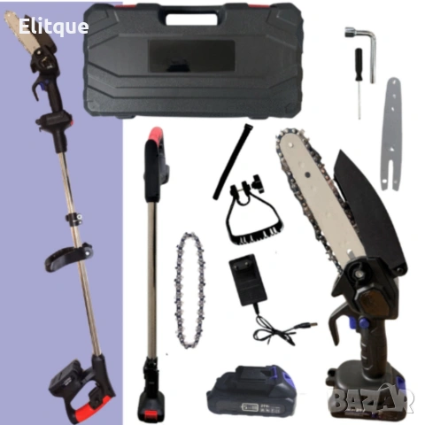 Акумулаторен мини верижен трион с телескопичен прът 21V , снимка 5 - Други инструменти - 53120729