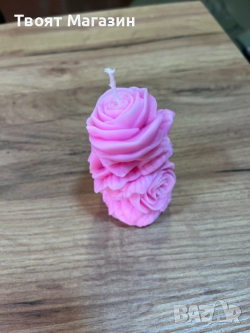 Свежа свещ във формата на роза в розов и червен Цвят, снимка 12 - Подаръци за рожден ден - 52681113