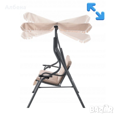 Градинска люлка с поставки за чаши , снимка 5 - Градински мебели, декорация  - 53867923