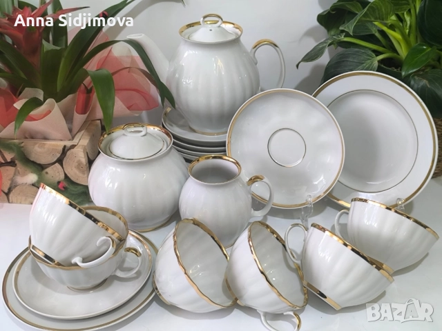 Руски порцелан сервиз за чай Дулево 