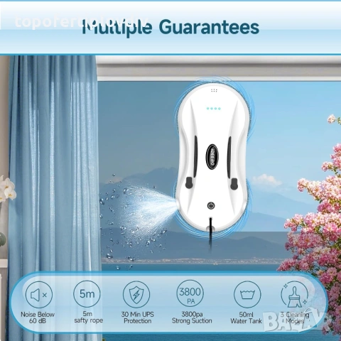 Робот за почистване на прозорци iDEEBO C200 Window Cleaning Robot,Гаранция, снимка 4 - Прахосмукачки - 54155012
