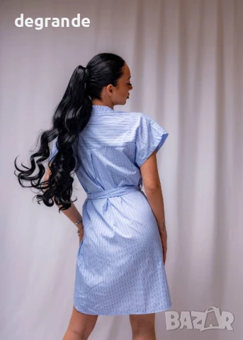 Ежедневна синя рокля с коланче, снимка 3 - Рокли - 50899981
