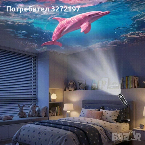 Преносим USB проектор за морски живот с нощна светлина - LED със 4 сменяеми слайдове , снимка 4 - Прожектори - 54165684