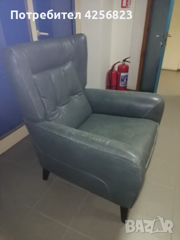 Фотьойли 2бр. сивосини - дебела телешка кожа , снимка 3 - Дивани и мека мебел - 51832072