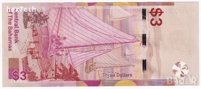 ❤️ ⭐ Бахамски острови 2019 3 долара ⭐ ❤️, снимка 3 - Нумизматика и бонистика - 54120042