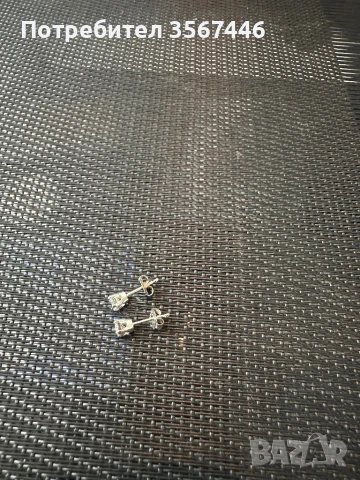 0.33 карата Диамантени обеци в 14 карата бяло злато, снимка 3 - Обеци - 51278726