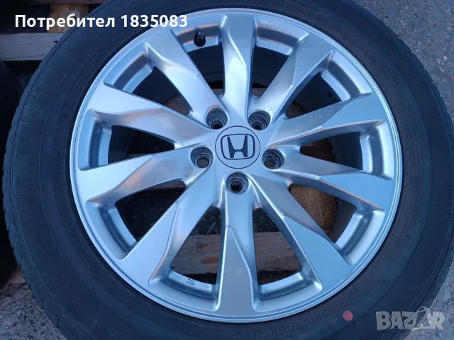 Лети джанти 18ки 5х114.3 Honda + летни гуми 225/60/16 Dunlop, снимка 6 - Гуми и джанти - 48682685