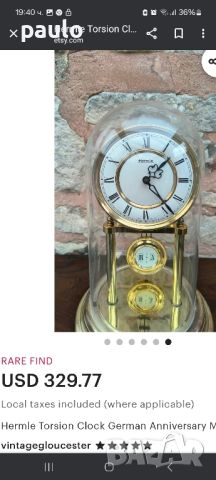 Hermle W.Germany Настолен Часовник, снимка 7 - Други ценни предмети - 46412459