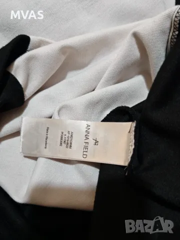 Черно бяла памучна вталяваща рокля S M , снимка 3 - Рокли - 49941490