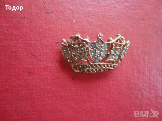 Позлатен нагръден знак значка корона , снимка 6 - Колекции - 46431457