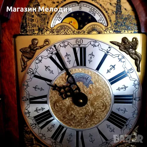 Само за колекционери. Страхотен паркетен холандски часовник. Уникално запазен, оригинален постамент,, снимка 4 - Други - 49368467
