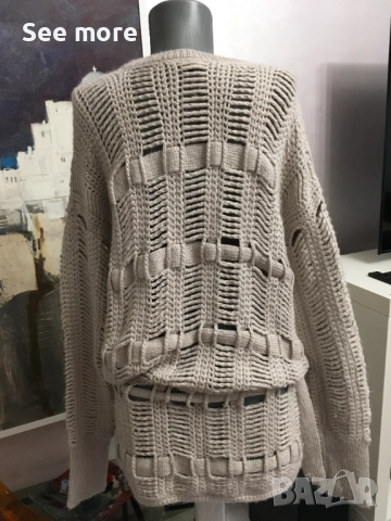 BCBGMAXAZRIA Oversized Alpaca дамска туника S, снимка 3 - Блузи с дълъг ръкав и пуловери - 52789506