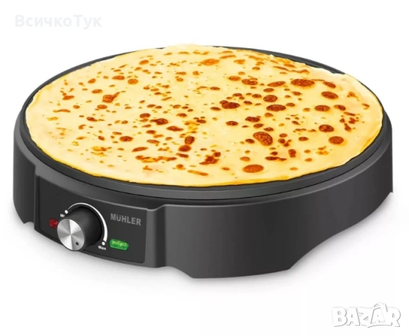 ✨Уред за палачинки MUHLER MHT-383, 1200W, Черен 