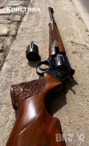 Ловна пушка Алфа с два барабана Магнум 22 калибър чешка , снимка 4 - Ловно оръжие - 45436509