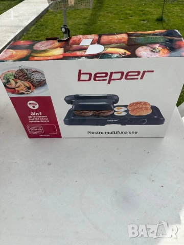 Мултифункционална електрическа скара Beper P101TOS501, 3в1, 1600W, Незалепващa, Черен